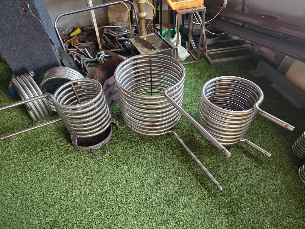 Stainless-steel heating coils manufactured in different sizes